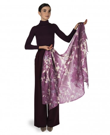 Палантин Женский W40-FLEUR.SAUVAGE/LILAS